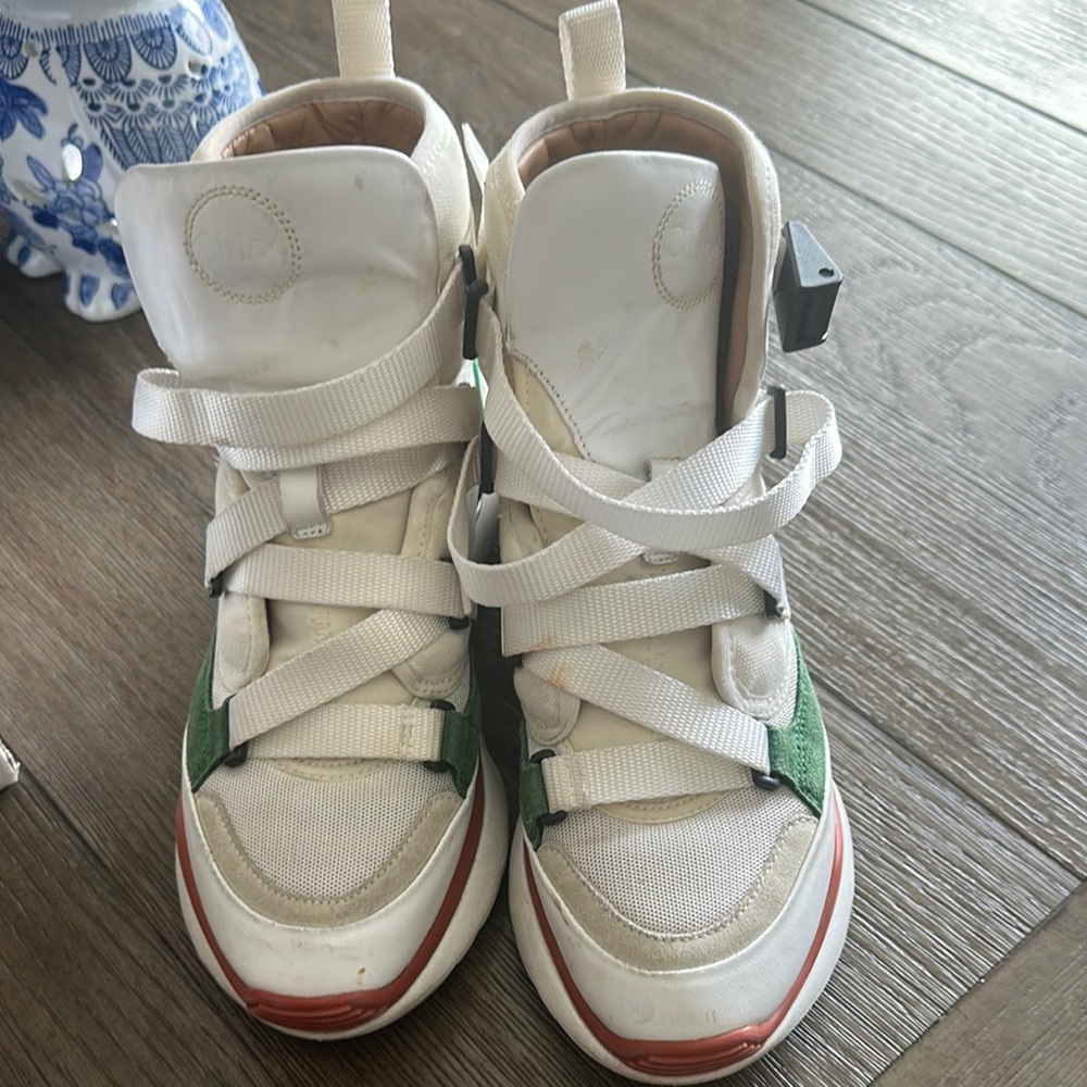 Chloe Women's Sneakers - White, Green, Red